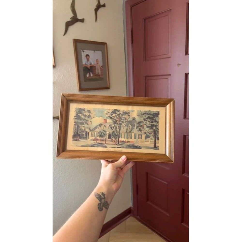 vintage willamsburg watercolor framed print